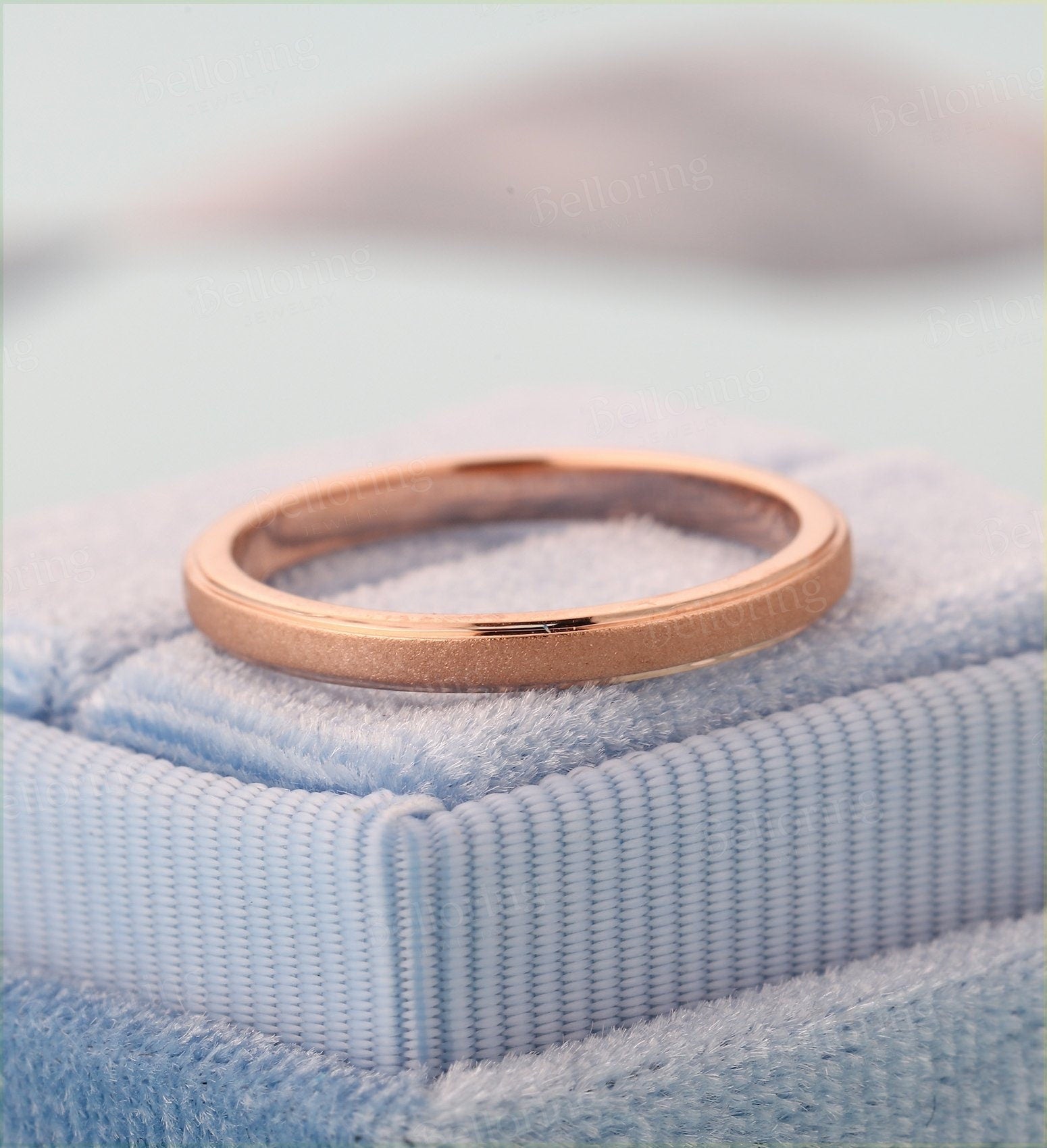 14k rose gold wedding band minimalist wedding band for  anniversary wedding ring graduation gift Simple