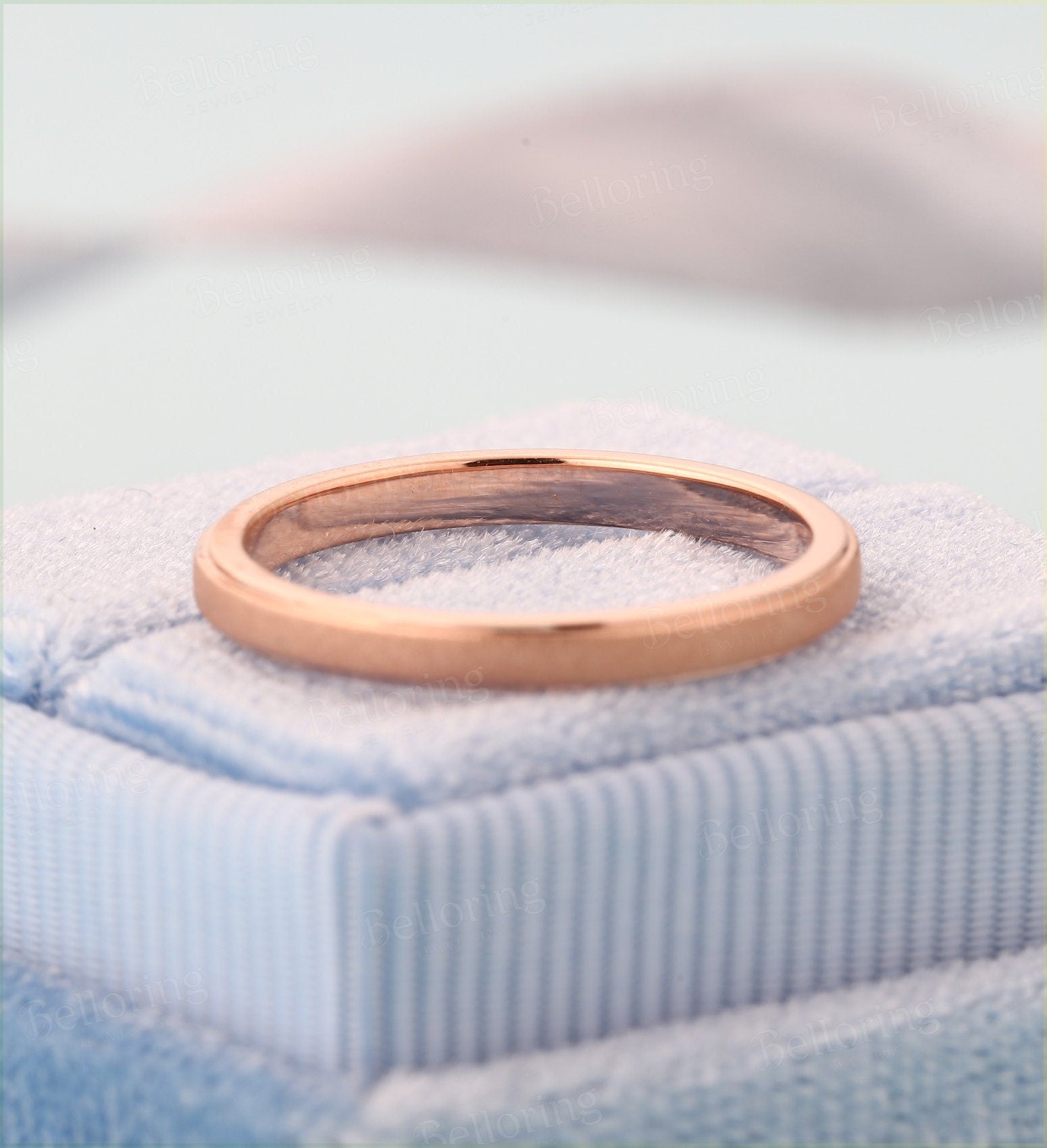 14k rose gold wedding band minimalist wedding band for  anniversary wedding ring graduation gift Simple