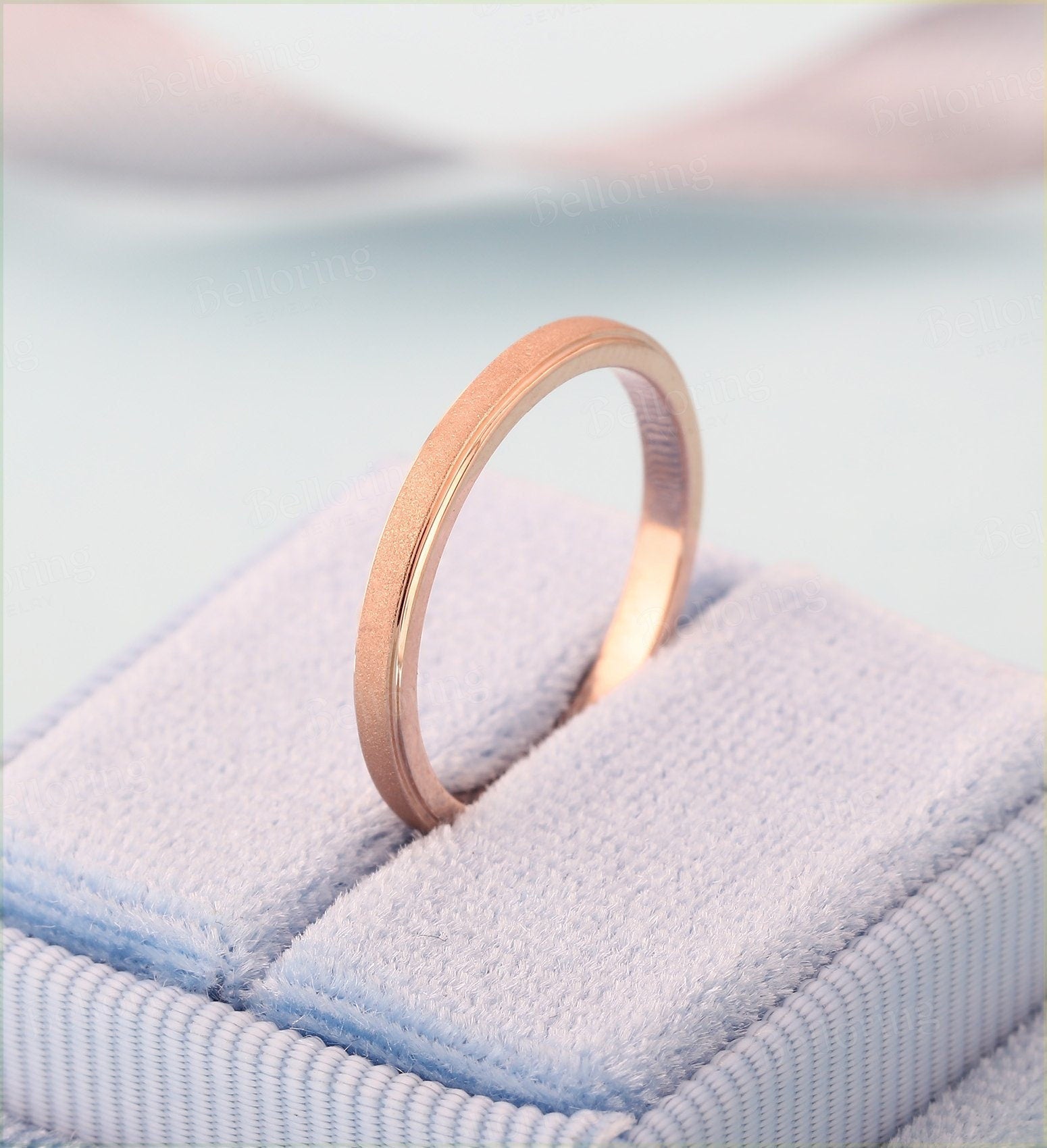 14k rose gold wedding band minimalist wedding band for  anniversary wedding ring graduation gift Simple