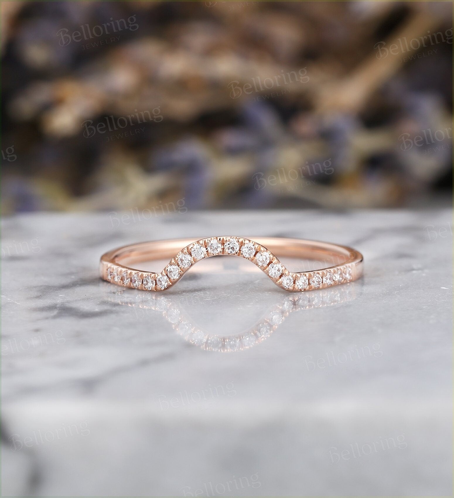 Aquamarine engagement ring set vintage Rose gold round cut Antique diamond halo milgrain half eternity Wedding band  micro pave