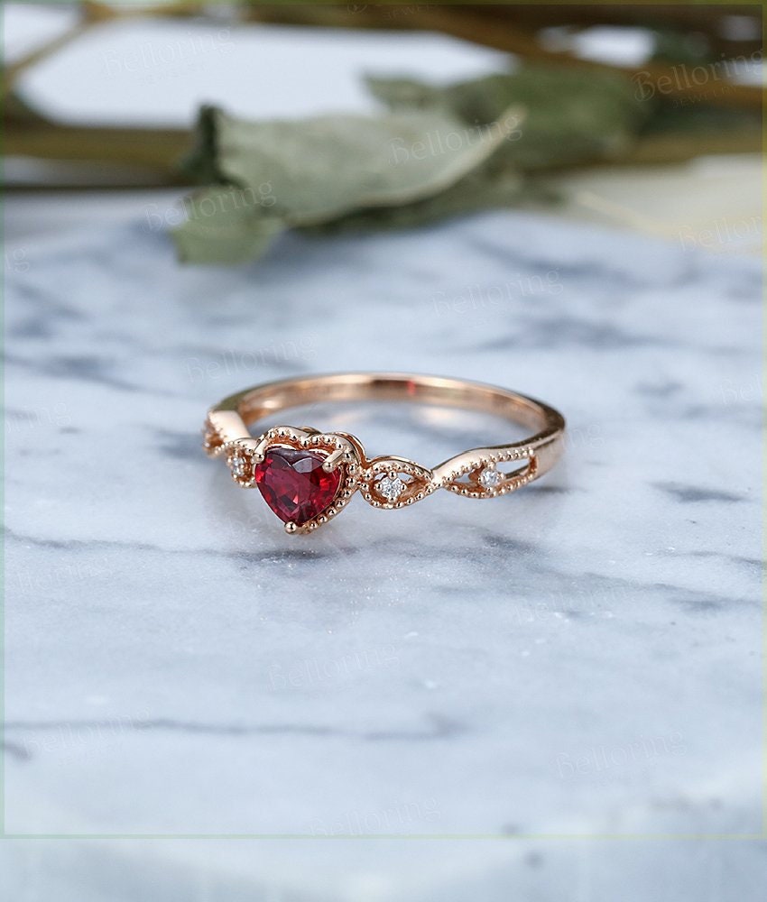 Ruby nature inspired engagement ring / Azalea | Eden Garden Jewelry™